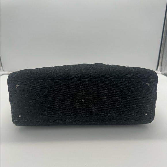 Lady Dior Denim Cannage Quilted Top Handle Bag Denim - Large Size - Picture 10 of 10